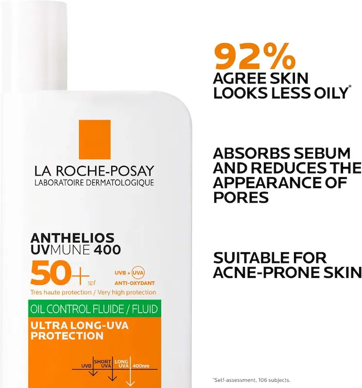 نمای پشت بسته بندی ضد آفتاب La Roche-Posay Anthelios UVMune 400