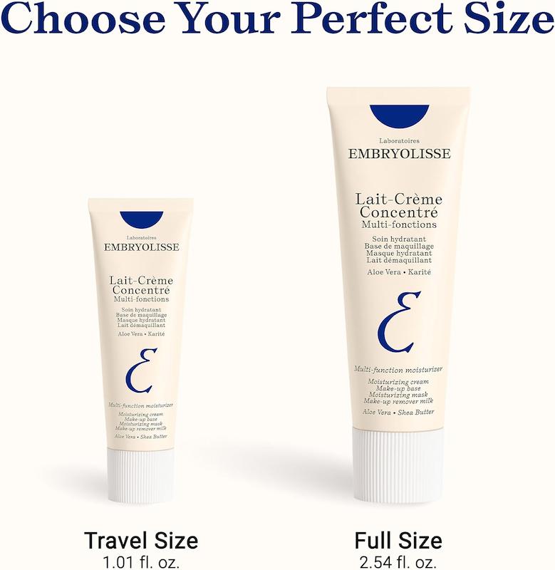مقایسه سایزهای کرم چند منظوره امبریولیس Lait-Crème Concentré