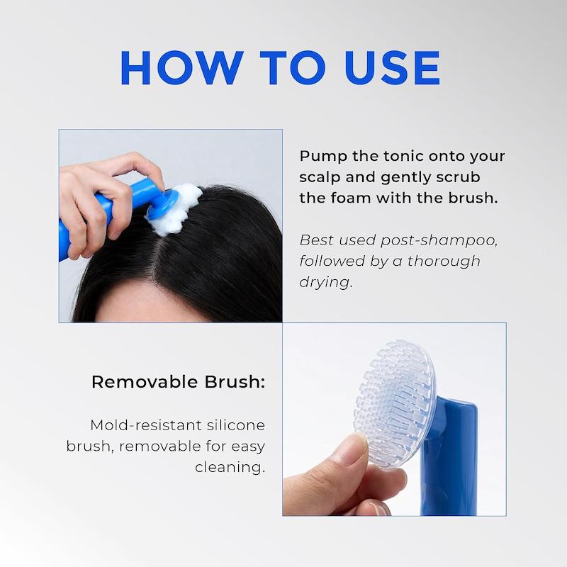 روش استفاده از تونیک کف دار سی پوری Scalpy Bubble Tonic با اپلیکاتور برس دار