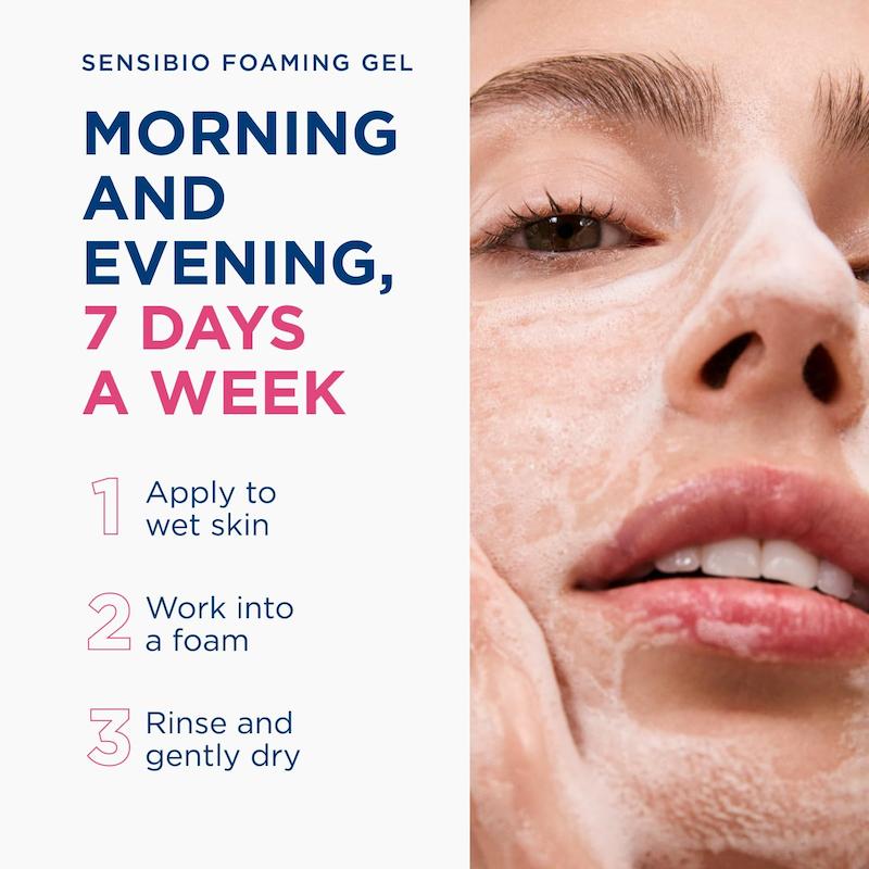 نتایج استفاده صبح و شب از ژل شستشوی بایودرما Sensibio طی 7 روز