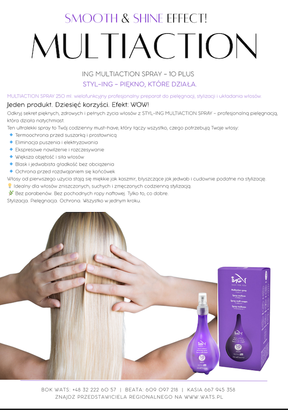 ۱۰ عملکرد اسپری چندمنظوره مو ING Multiaction Spray شامل تغذیه، آبرسانی، محافظت و افزایش درخشندگی مو