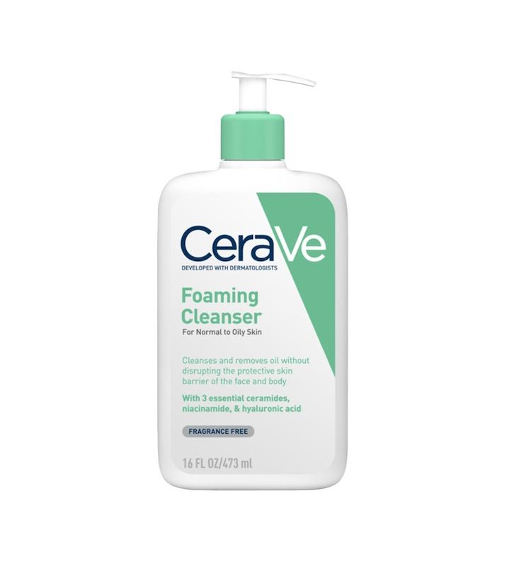 نمای جلوی بطری ژل شستشوی فومی CeraVe Foaming Facial Cleanser 236 و 473 میلی لیتر