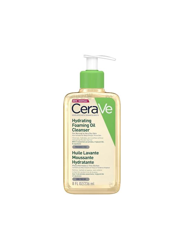 شوینده روغنی کف‌کننده سراوی CeraVe Hydrating Foaming Oil Cleanser مناسب پوست نرمال تا خیلی خشک 236 میلی‌لیتر
