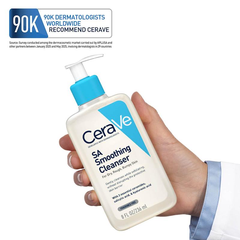 CeraVe SA Smoothing Cleanser مناسب استفاده برای پاکسازی پوست صورت و بدن