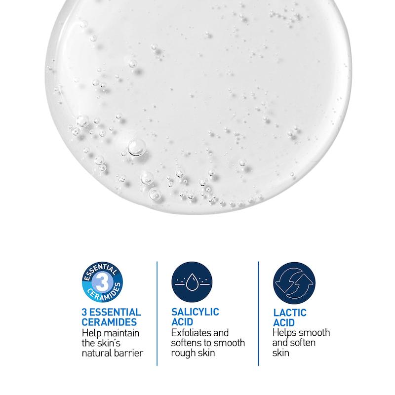 بافت ژلی CeraVe SA Smoothing Cleanser برای پاکسازی و صاف کردن پوست
