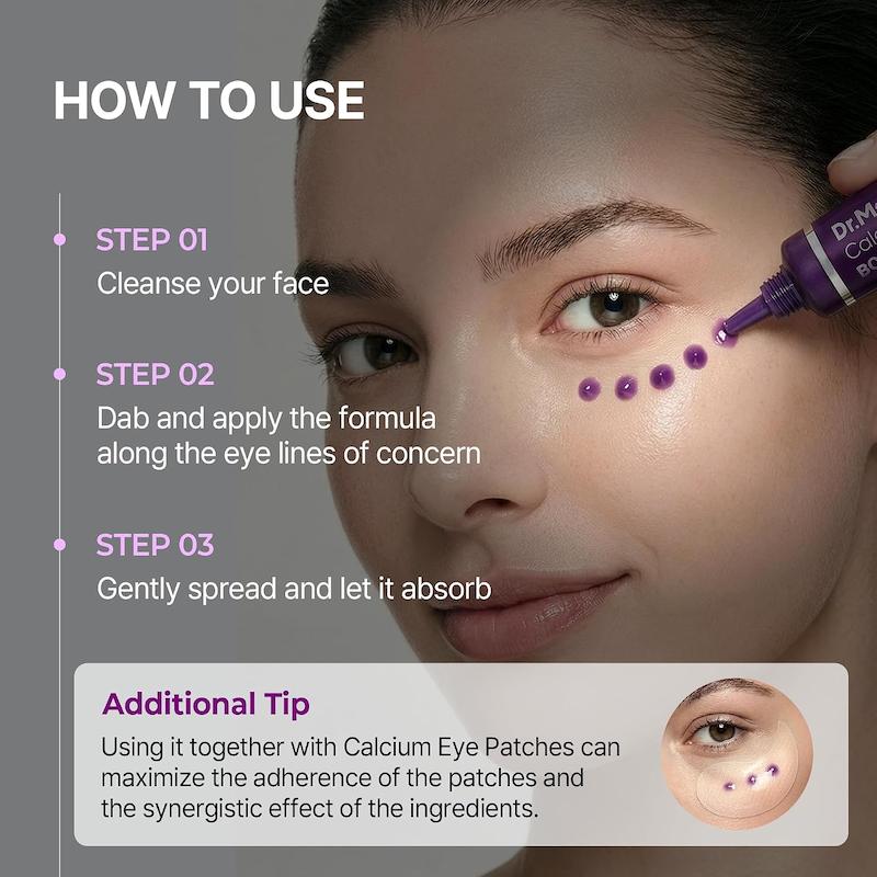 نحوه استفاده از کرم دور چشم Dr.Melaxin Calcium Bonding Eye Cream