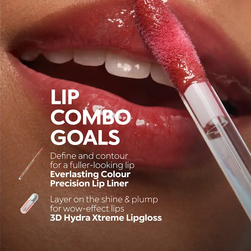Lip Combo Goals با KIKO 3D Hydra Xtreme Lipgloss و آرایش لب