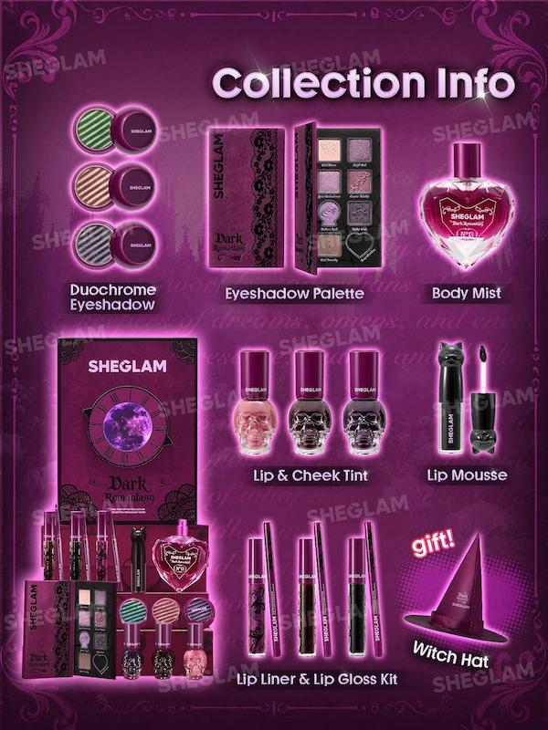 SHEGLAM Dark Romantasy Collection نمای کامل محصولات کالکشن دارک رمانتسی