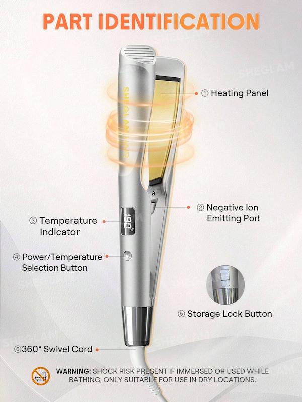 SHEGLAM Sleek Chic Twist Kiss Flat Iron ایجاد فر و موج با چرخاندن ۱۸۰ درجه دستگاه