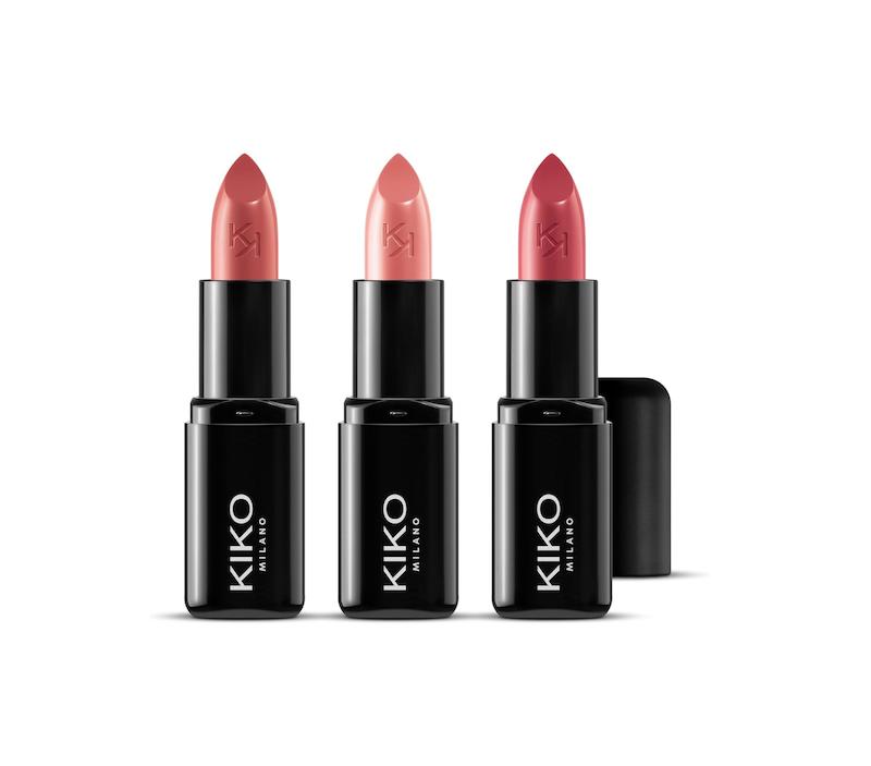 نمای سه رژ لب KIKO Milano Smart Fusion Lipstick با رنگ‌های شماره 404، 416 و 429