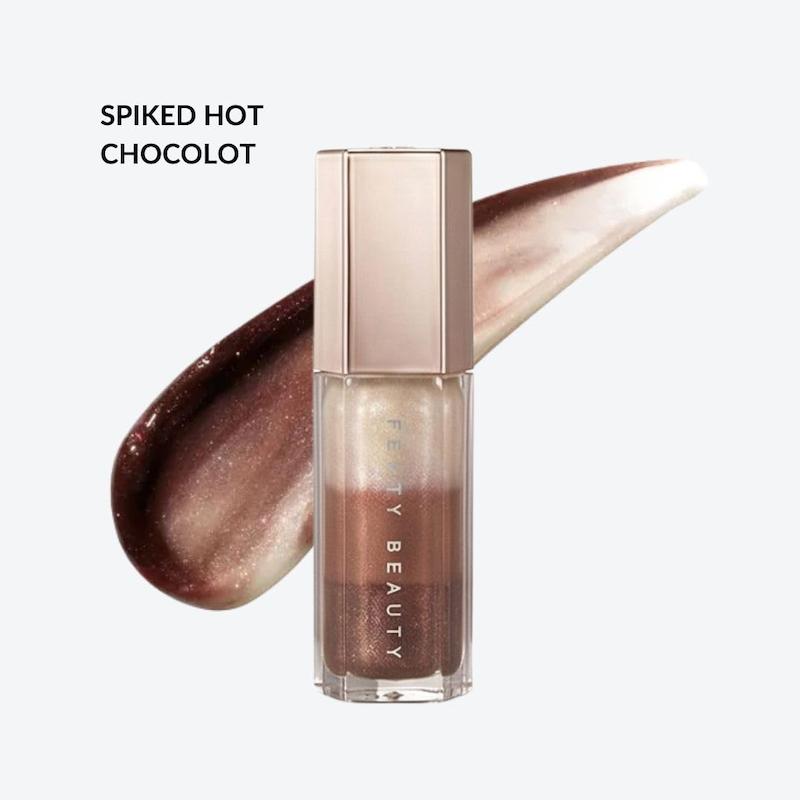 لیپ‌گلاس Fenty Beauty Glossy Posse VIII مدل Spiked Hot Chocolit Stackz با تناژ نود و قهوه‌ای
