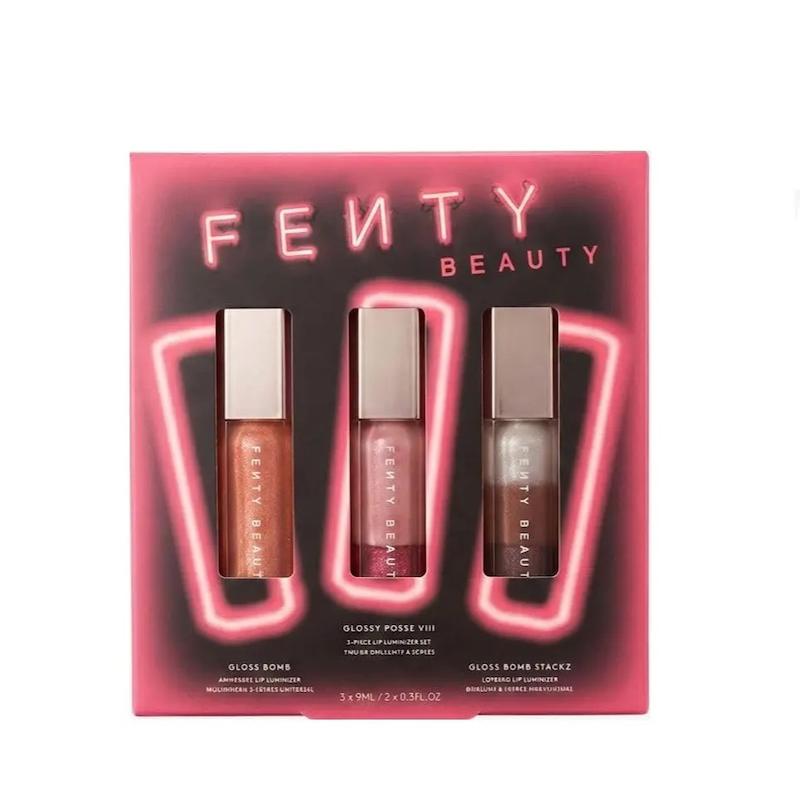 ست سه‌تایی لیپ‌گلاس Fenty Beauty Glossy Posse VIII شامل سه لیپ‌گلاس Gloss Bomb