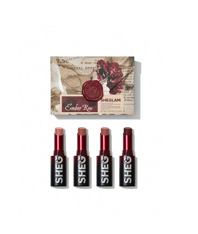 ست ۴ عددی رژ لب Dynamatte Boom شیگلم در نسخه Ember Rose
