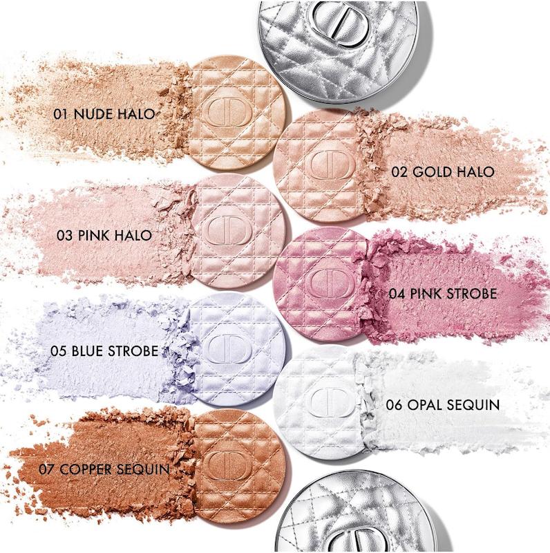 مجموعه رنگ‌های هایلایتر Dior Forever Glow Luminizer در کدها و تناژهای مختلف