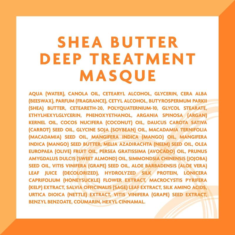 ترکیبات ماسک موی Cantu Shea Butter Deep Treatment Masque شامل شی باتر و روغن‌های گیاهی