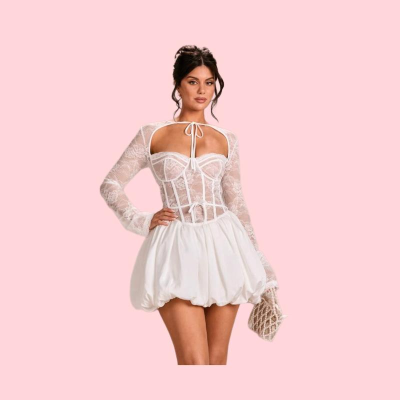 پیراهن کوتاه دانتل 