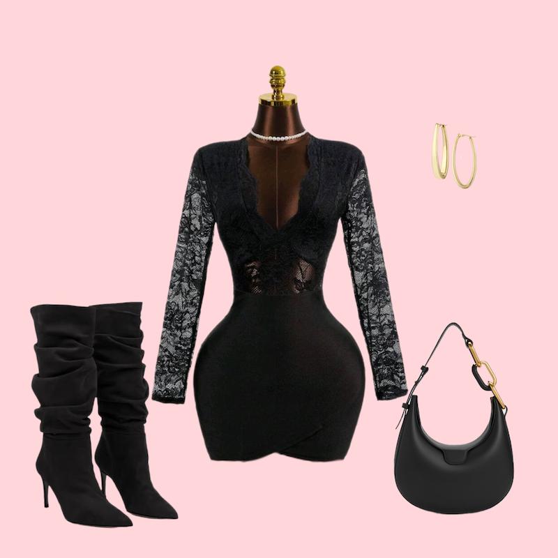 پیراهن مشکی گیپور