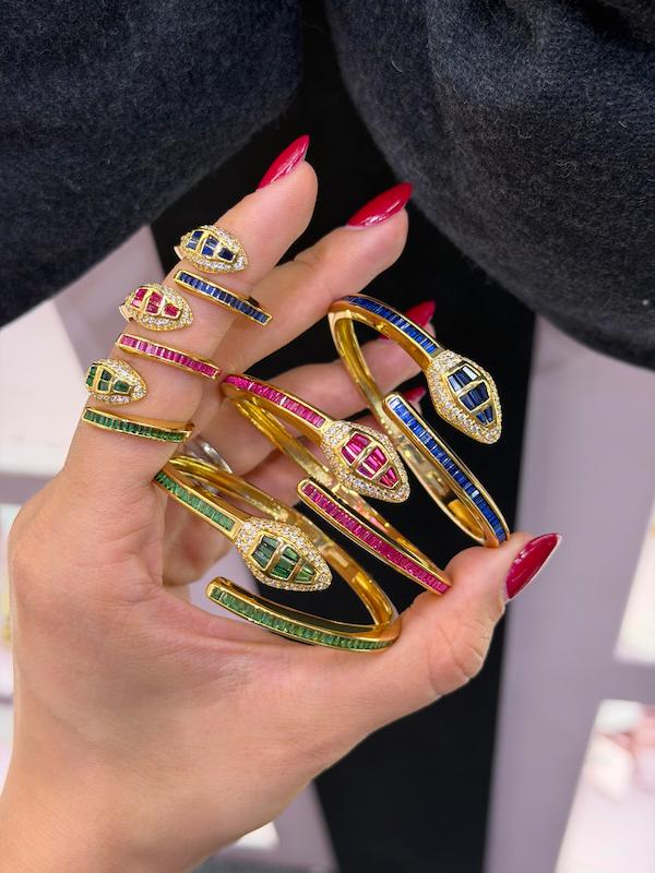 نیم ست دستبند و انگشتر مار 