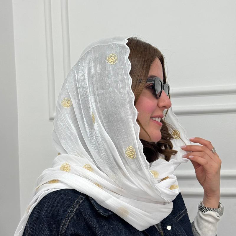 شال سیلک گلدار