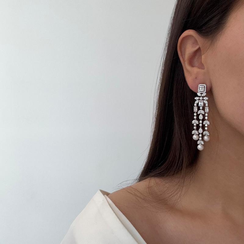 گوشواره مرواریدی جواهری