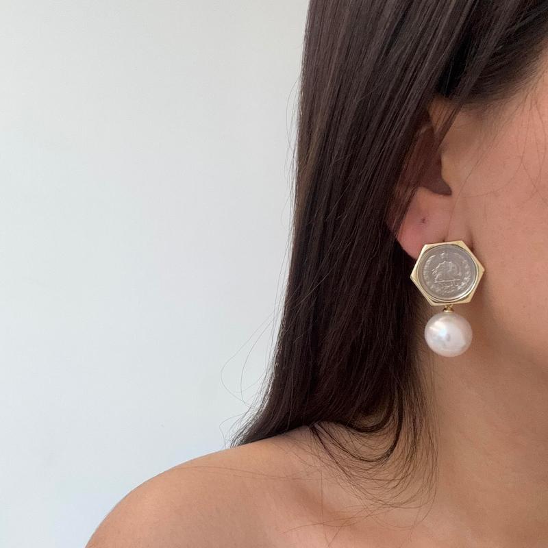 گوشواره سکه مرواریدی