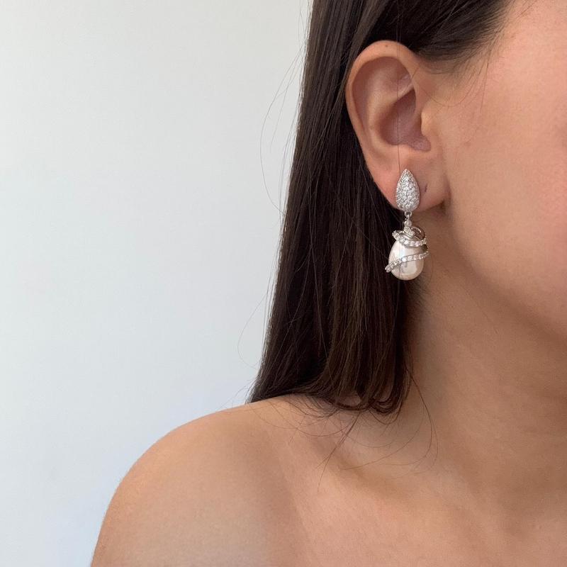 گوشواره مروارید جواهری