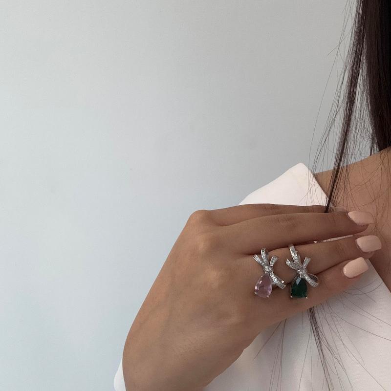 انگشترجواهری پاپیون اشک