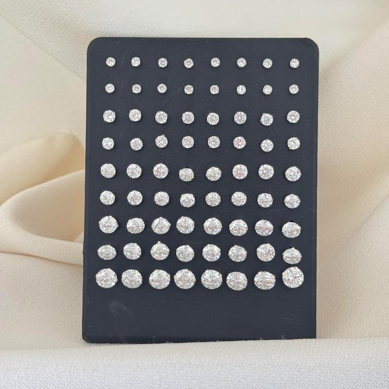 گوشواره تک نگین نقره