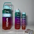 قمقمه سه قلو شیش ضلعی رنگ آبی