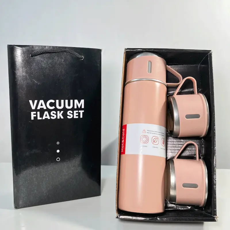 فلاسک و فنجان Vacuum Flask Set صورتی