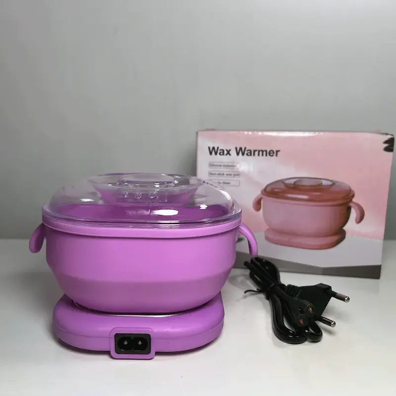دستگاه موم‌گرم‌کن سیلیکونی Wax Warmer بنفش با جعبه