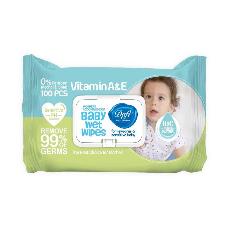 دستمال مرطوب پاک کننده کودک اکسترا 100 برگ درب دار دافی-کپی