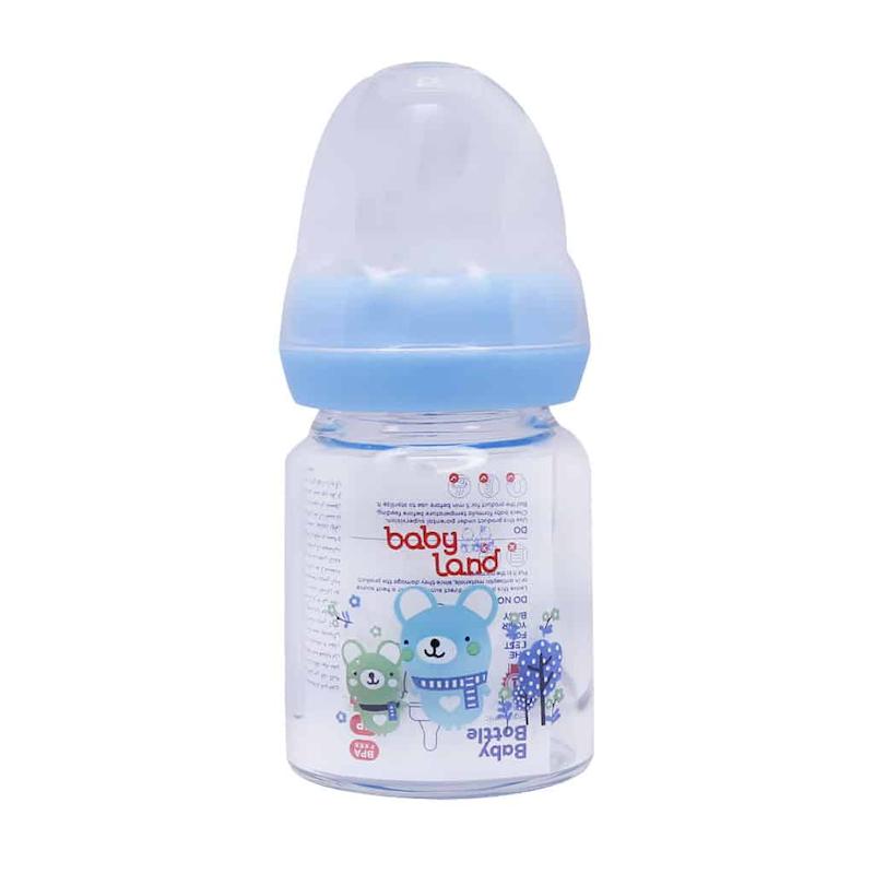 شیرخوری پیرکس کلاسیک ارتودنسی50میل دسته دار بیبی لند آبی کد 467