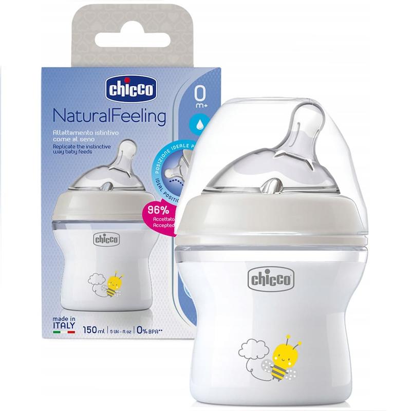 شیشه شیر نچرال 0+ ماه 150میل زنبور چیکو Chicco