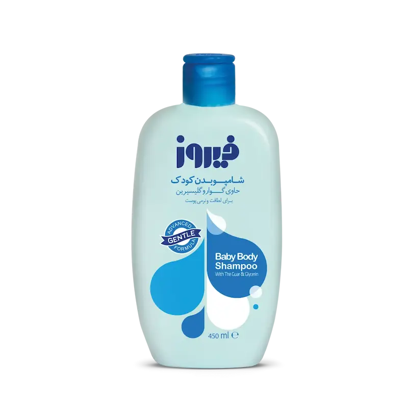 شامپو بدن کودک فیروز حاوی گوار و گلیسیرین آبی 450 میلی لیتر