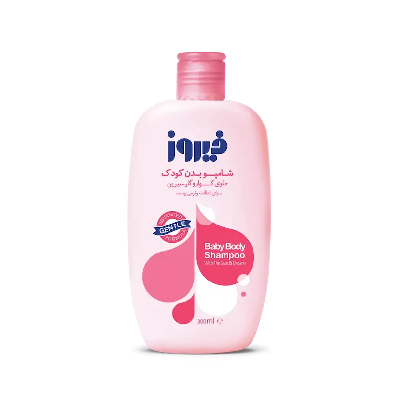 شامپو بدن کودک فیروز حاوی گوار و گلیسیرین صورتی 300 میلی‌لیتر
