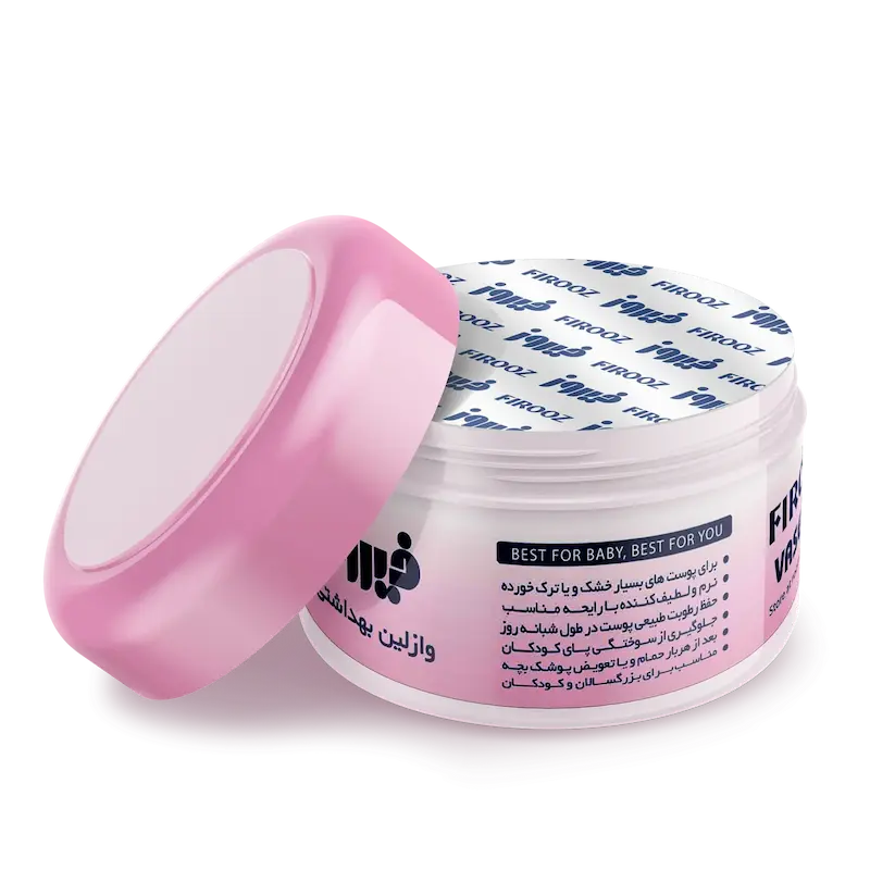وازلین کاسه‌ای نرم کننده طبیعی پوست فیروز