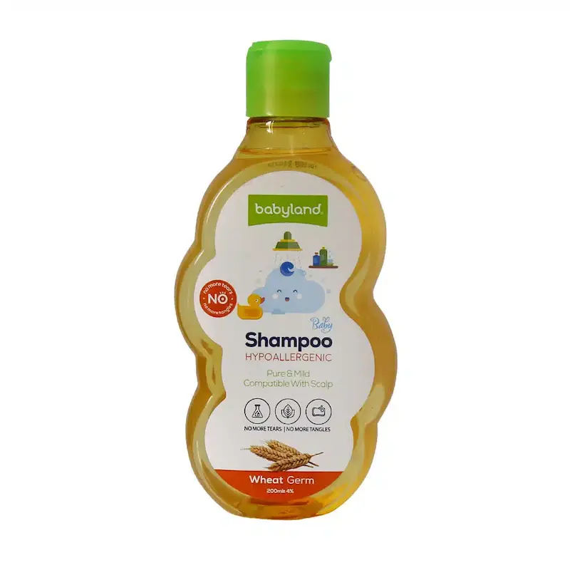 شامپو کودک ضد آلرژی و پروتئینه حاوی عصاره جوانه گندم بیبی لند