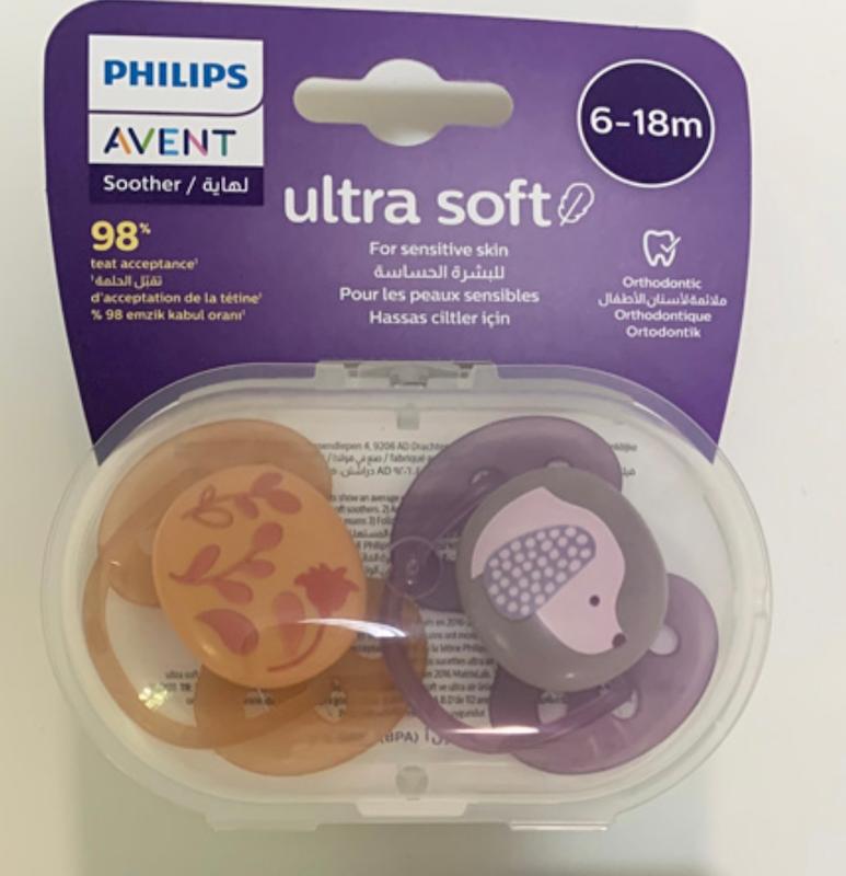پستانک ultra soft طرحدار 6-18 ماهگی philips avent