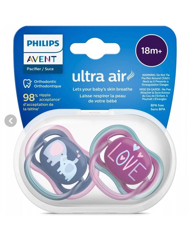 پستانک اونت فیلیپس Avent سری Ultra Air مدل LOVE مخصوص 18 ماه به بالا