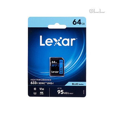 کارت حافظه SDHC لکسار ظرفیت 64 گیگابایت مدل Lexar High-Performance x633 Blue Series