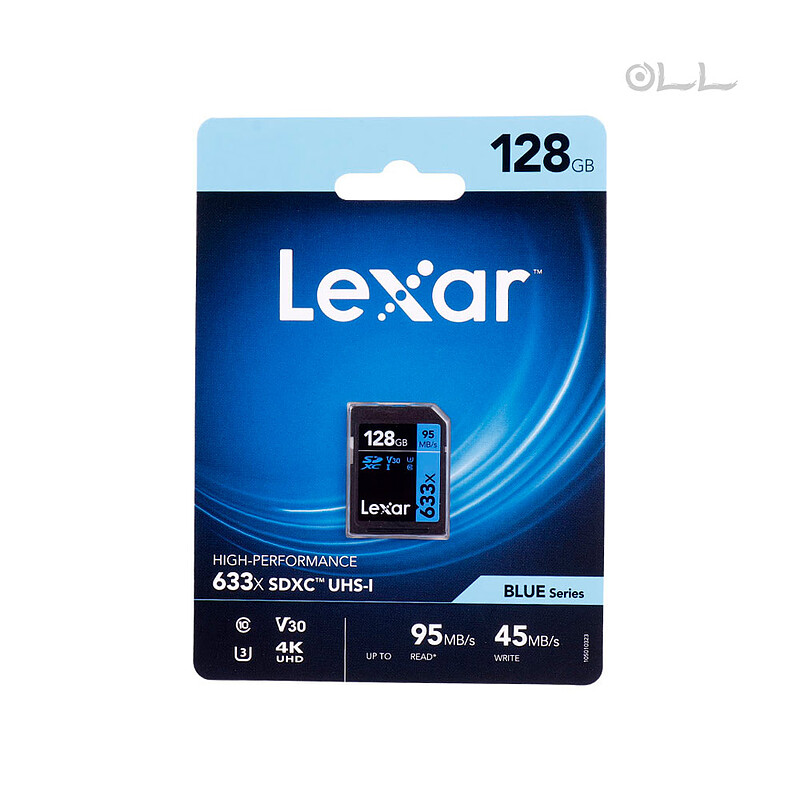 کارت حافظه SDHC لکسار ظرفیت 128 گیگابایت مدل Lexar High-Performance x633 Blue Series