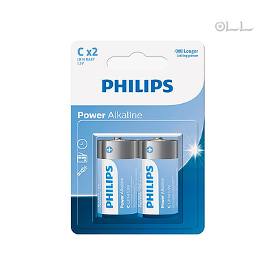 باتری فیلیپس مدل PHILIPS Power Alkaline C LR14 BABY (بسته 2 عددی)