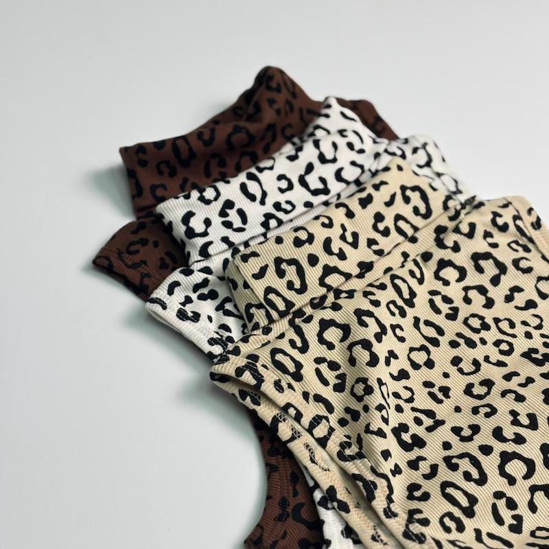 تاپ آستین حلقه ای یقه اسکی پلنگی کد: 4011