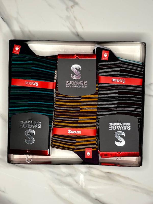 جوراب ساق بلند مردانه طرح رینگ تو رینگ