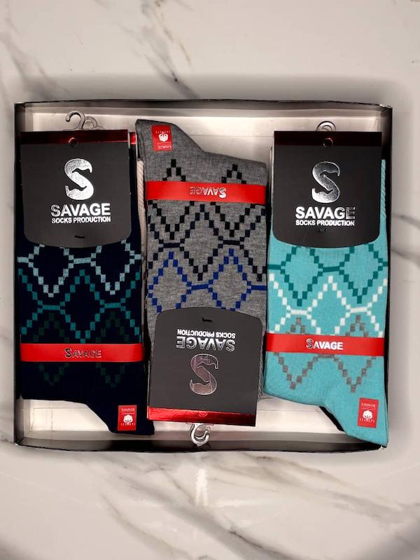 جوراب ساق بلند مردانه طرح زنجیر