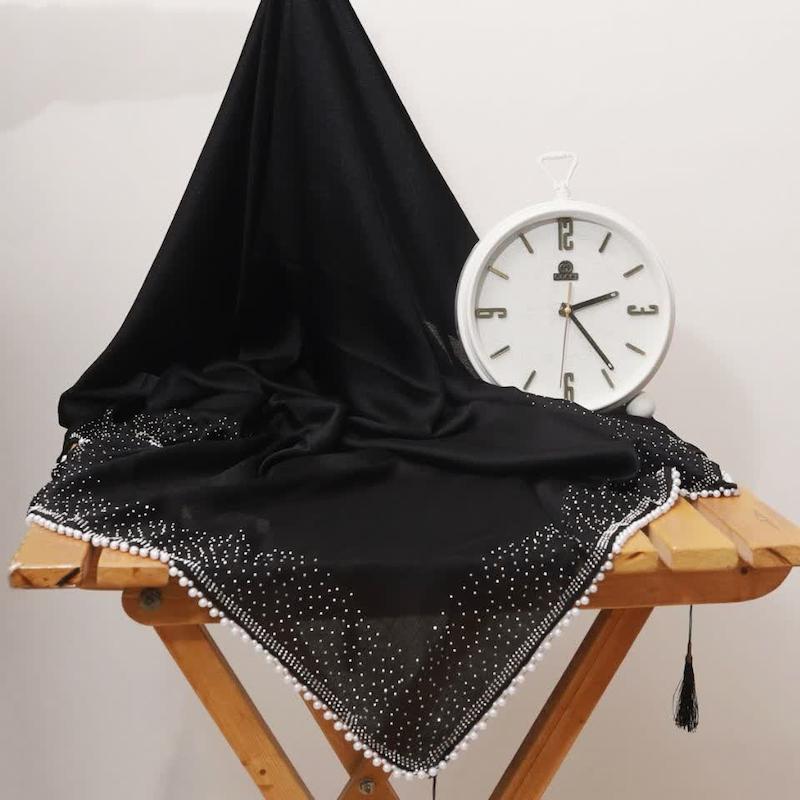 روسری کریستال نگین مروارید قواره بزرگ کد 2302