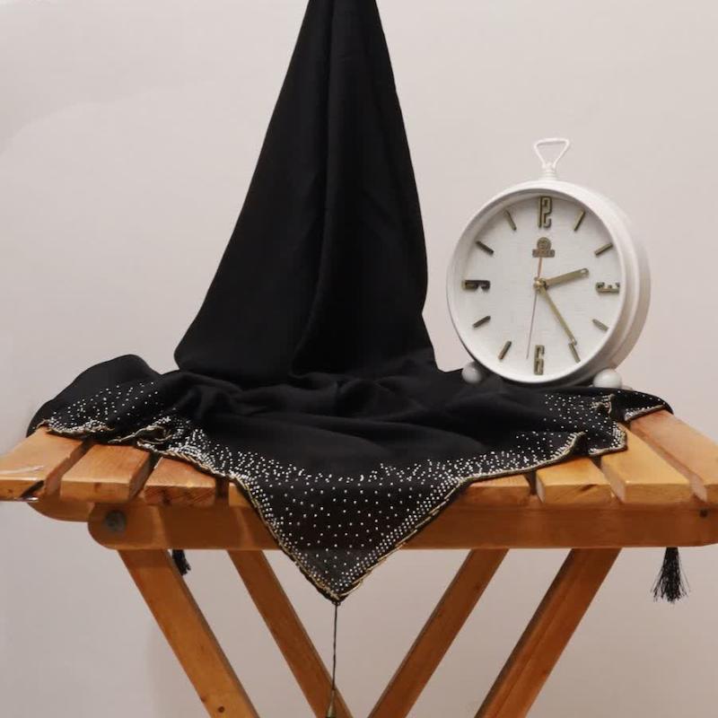 روسری کریستال نگین منجوق قواره بزرگ کد 2303