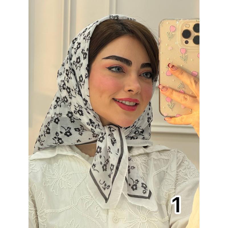 مینی اسکارف کد 3519/سفید مشکی