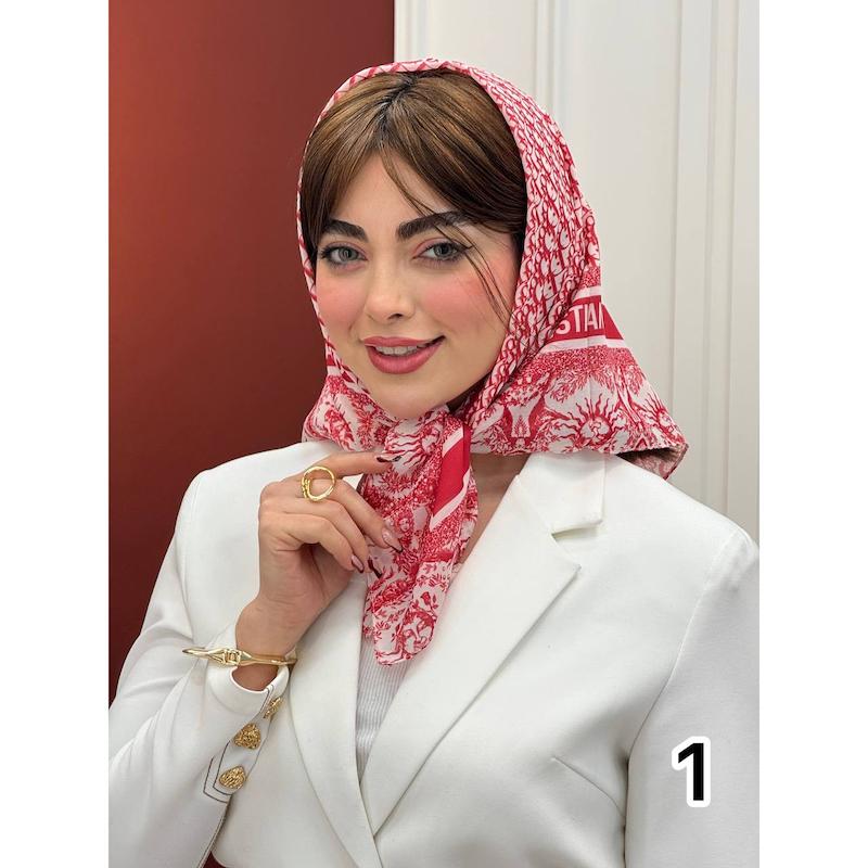 مینی اسکارف نخی طرح دیور کد 3519